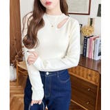 アシメカットアウトリブニットプルオーバー | moment+ | 詳細画像7 