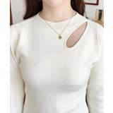 アシメカットアウトリブニットプルオーバー | moment+ | 詳細画像8 