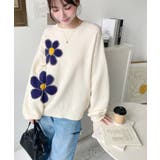 フラワージャガードニットプルオーバー | moment+ | 詳細画像2 