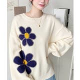 フラワージャガードニットプルオーバー | moment+ | 詳細画像3 