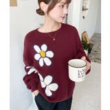 フラワージャガードニットプルオーバー | moment+ | 詳細画像32 