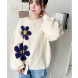 フラワージャガードニットプルオーバー | moment+ | 詳細画像4 