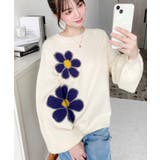 フラワージャガードニットプルオーバー | moment+ | 詳細画像6 