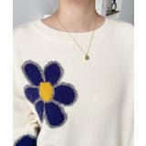 フラワージャガードニットプルオーバー | moment+ | 詳細画像8 