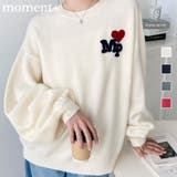 ハートワンポイントロゴニットプルオーバー | moment+ | 詳細画像1