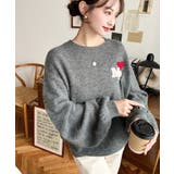 \甘さ控えめが可愛い◎/ハートワンポイントロゴニットプルオーバー | moment+ | 詳細画像28