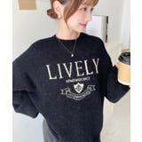 ブラック | エンブレムロゴジャガードニットプルオーバー | moment+