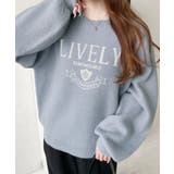 ブルー | エンブレムロゴジャガードニットプルオーバー | moment+