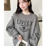 グレー | エンブレムロゴジャガードニットプルオーバー | moment+