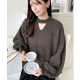 ホルターカットアウトシャギーニットプルオーバー | moment+ | 詳細画像25 