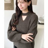 モカ | ホルターカットアウトシャギーニットプルオーバー | moment+