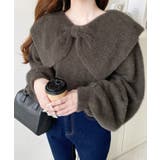 モカ | ケープリボンシャギーニットプルオーバー | moment+