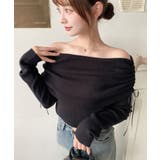 ドロストリボンオフショルニットプルオーバー | moment+ | 詳細画像15 