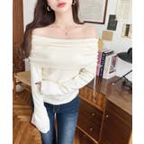 ドロストリボンオフショルニットプルオーバー | moment+ | 詳細画像2 