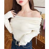 ドロストリボンオフショルニットプルオーバー | moment+ | 詳細画像3 