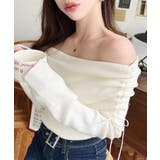 ドロストリボンオフショルニットプルオーバー | moment+ | 詳細画像8 