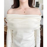 ドロストリボンオフショルニットプルオーバー | moment+ | 詳細画像9 