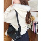 ボリュームファーフードジップアップニットパーカー | moment+ | 詳細画像12 