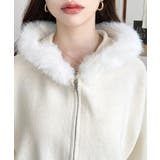 ボリュームファーフードジップアップニットパーカー | moment+ | 詳細画像13 