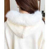 ボリュームファーフードジップアップニットパーカー | moment+ | 詳細画像17 