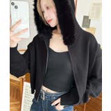 ボリュームファーフードジップアップニットパーカー | moment+ | 詳細画像19 