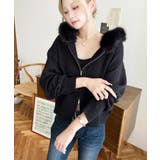 ボリュームファーフードジップアップニットパーカー | moment+ | 詳細画像20 