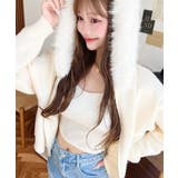 ボリュームファーフードジップアップニットパーカー | moment+ | 詳細画像3 