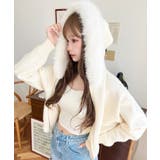 ボリュームファーフードジップアップニットパーカー | moment+ | 詳細画像5 