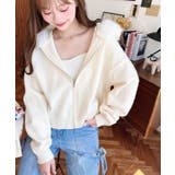 ボリュームファーフードジップアップニットパーカー | moment+ | 詳細画像7 