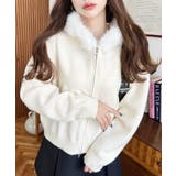 ボリュームファーフードジップアップニットパーカー | moment+ | 詳細画像9 