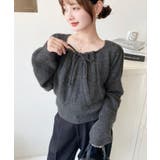 ギャザーリボンミックスプルオーバー | moment+ | 詳細画像15 