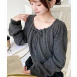 ギャザーリボンミックスプルオーバー | moment+ | 詳細画像16 