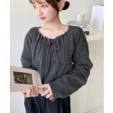 ギャザーリボンミックスプルオーバー | moment+ | 詳細画像18 