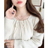 ギャザーリボンミックスプルオーバー | moment+ | 詳細画像5 