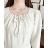 ギャザーリボンミックスプルオーバー | moment+ | 詳細画像6 