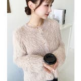 金ボタンロングフェザーショート丈ニットカーディガン | moment+ | 詳細画像11 