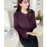 金ボタンロングフェザーショート丈ニットカーディガン | moment+ | 詳細画像17 