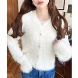 金ボタンロングフェザーショート丈ニットカーディガン | moment+ | 詳細画像2 