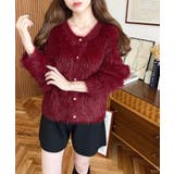 金ボタンロングフェザーショート丈ニットカーディガン | moment+ | 詳細画像24 