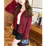 金ボタンロングフェザーショート丈ニットカーディガン | moment+ | 詳細画像26 