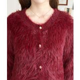 金ボタンロングフェザーショート丈ニットカーディガン | moment+ | 詳細画像28 