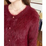 金ボタンロングフェザーショート丈ニットカーディガン | moment+ | 詳細画像29 