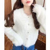 金ボタンロングフェザーショート丈ニットカーディガン | moment+ | 詳細画像3 