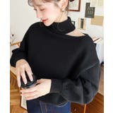 ハイネックデザインカットワンショルニットプルオーバー | moment+ | 詳細画像10 