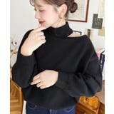 ハイネックデザインカットワンショルニットプルオーバー | moment+ | 詳細画像13 