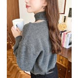 ハイネックデザインカットワンショルニットプルオーバー | moment+ | 詳細画像15 