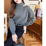 ハイネックデザインカットワンショルニットプルオーバー | moment+ | 詳細画像16 