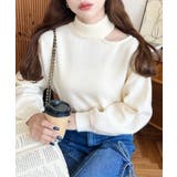 ハイネックデザインカットワンショルニットプルオーバー | moment+ | 詳細画像4 