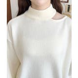 ハイネックデザインカットワンショルニットプルオーバー | moment+ | 詳細画像6 