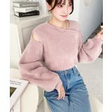 アシンメトリーネックショルダースリットフェザーニットプルオーバー | moment+ | 詳細画像23 